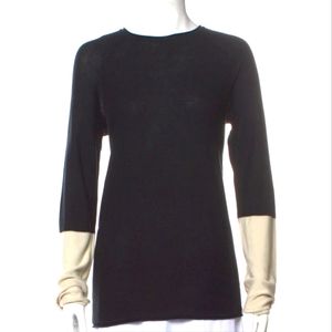 T Alexander Wang‎ Colorblock Cream/Black Long Pullover Sweater Size S